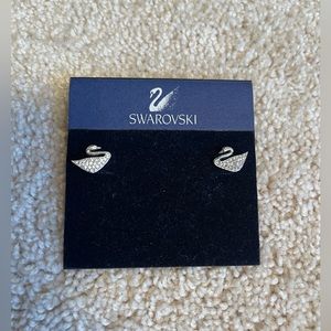 Swarovski Swan Stud Earrings
